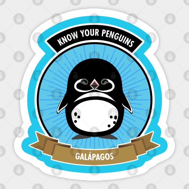 Galapagos Penguin - Know Your Penguins Sticker by Peppermint Narwhal